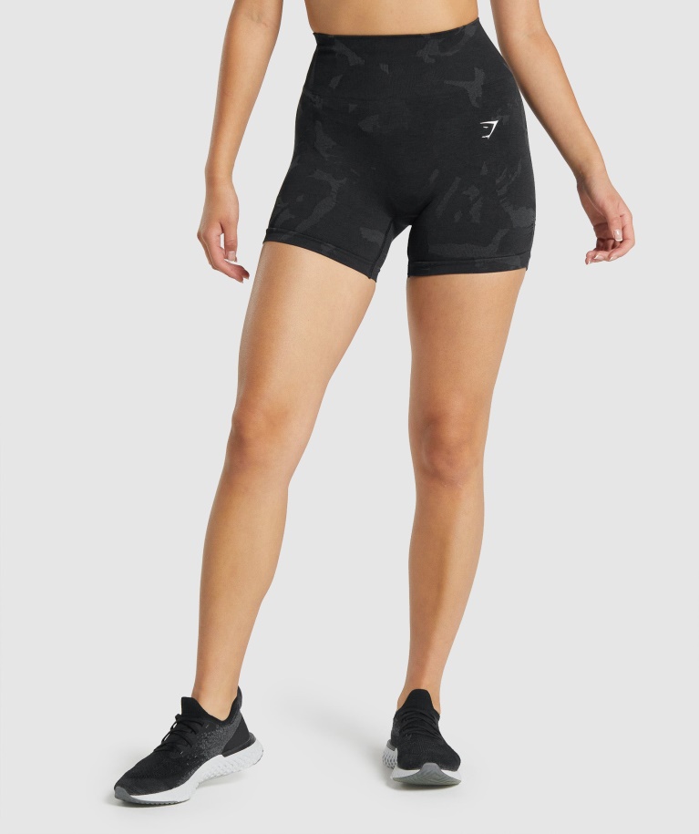 Gymshark Adapt Camo Seamless Shorts Savanna-Black