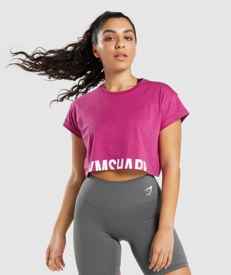 Gymshark Dragon Pink Fraction Crop Top