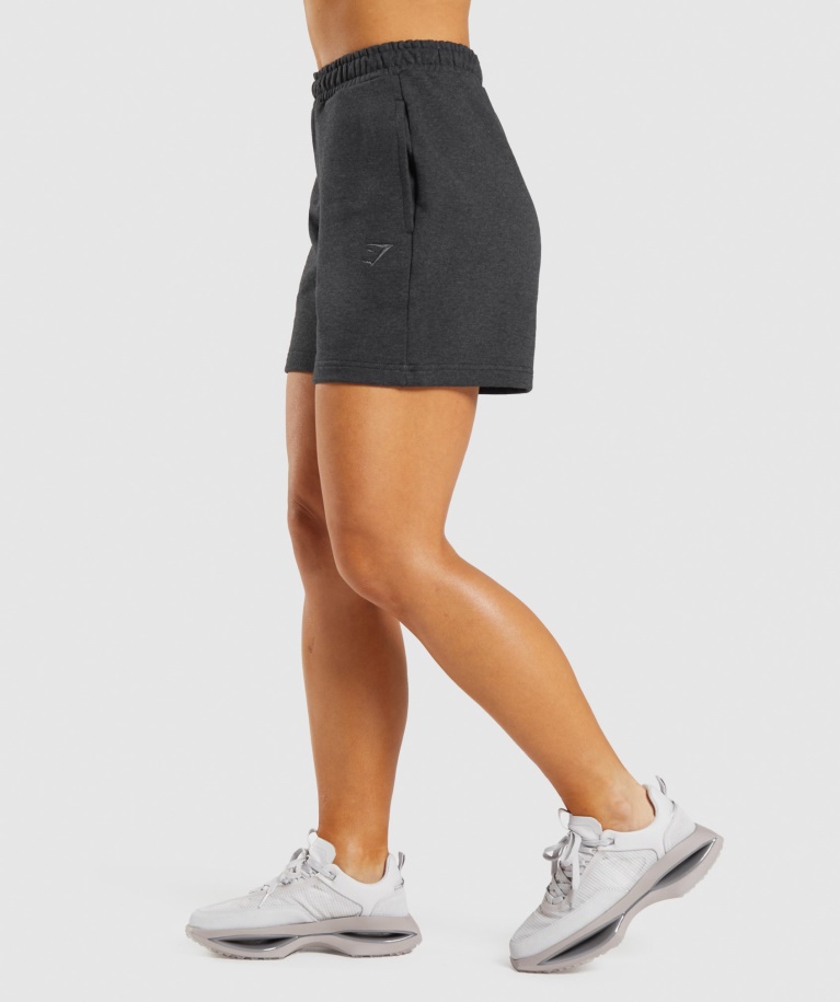 Gymshark Rest Day Sweats Shorts Black Core Marl