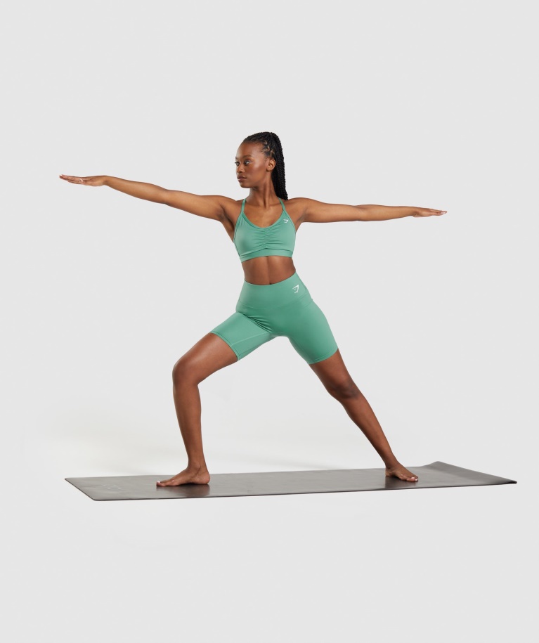 Gymshark Ruched Sports Bra Alpine Green