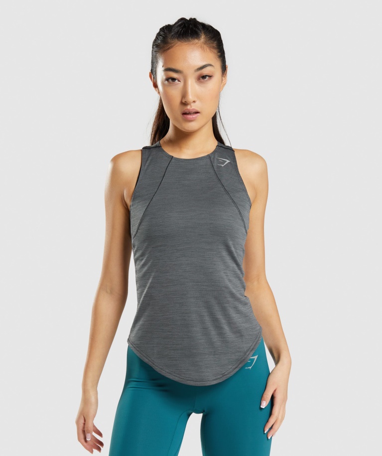 Gymshark Speed Tank Black-Charcoal Marl